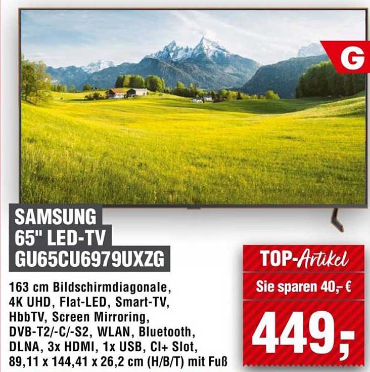 Samsung 65" LED-TV GU65CU6979UXZG - Top-Angebot im Handelshof-Prospekt!