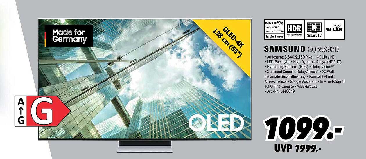 Samsung GQ55S92D 138 cm (55") OLED-4K Fernseher