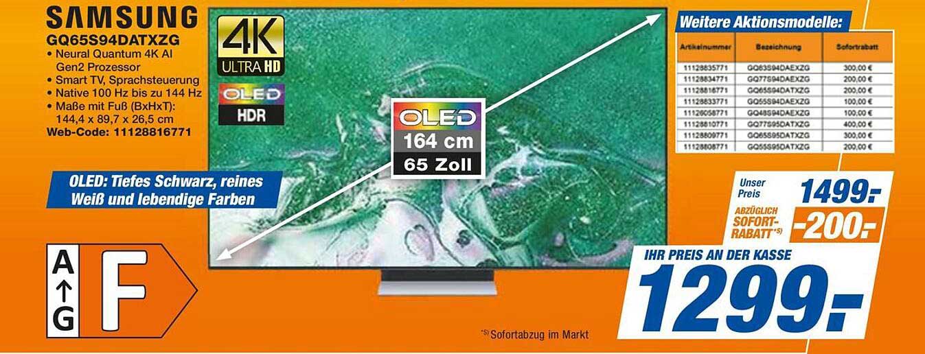 Samsung GQ65S94DATXZG 4K OLED TV 65 Zoll