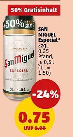 SAN MIGUEL Especial* 0,5 l - Jetzt zum Sparpreis!