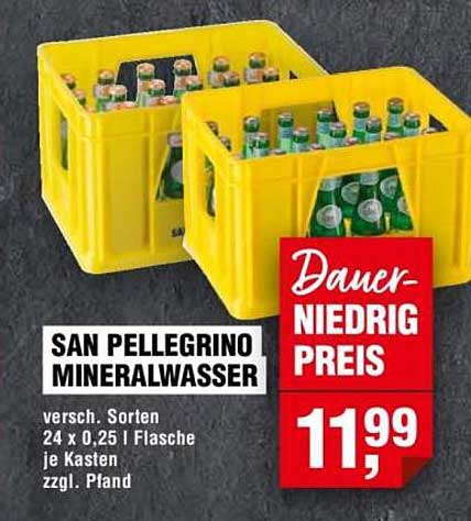 SAN PELLEGRINO MINERALWASSER - 24 x 0,25 l Flasche im Kasten