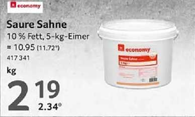 Saure Sahne 10 % Fett, 5-kg-Eimer