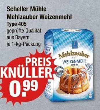 Scheller Mühle Mehlzauber Weizenmehl Type 405 1-kg-Packung