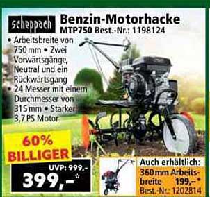 Scheppach Benzin-Motorhacke MTP750 - Aktion im Norma-Prospekt