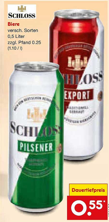 SCHLOSS Biere 0,5 Liter - verschiedene Sorten