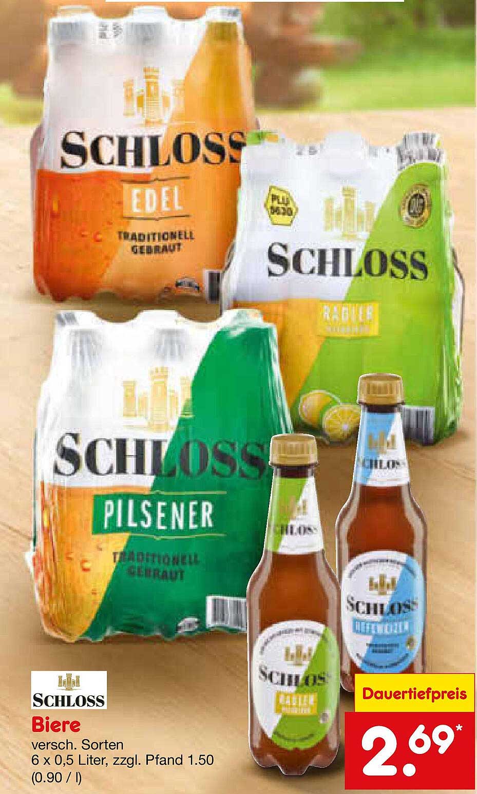 Schloss Biere – verschiedene Sorten, 6 x 0,5 Liter