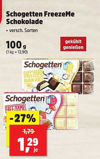 Schogetten FreezeMe Schokolade – versch. Sorten