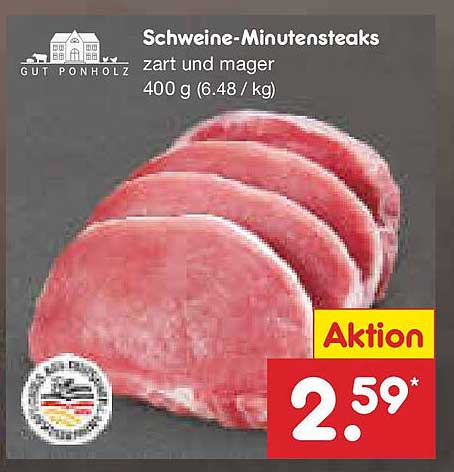 Schweine-Minutensteaks - zart und mager
