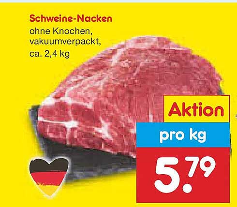 Schweine-Nacken ohne Knochen, vakuumverpackt, ca. 2,4 kg
