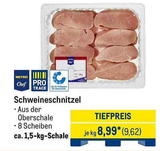 Schweineschnitzel – Aus der Oberschale, 8 Scheiben