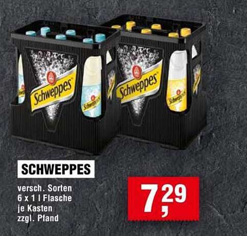 Schweppes 6 x 1 l Flasche – Erfrischung zum Genießen