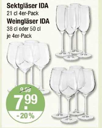 Sektgläser und Weingläser IDA im 4er-Pack