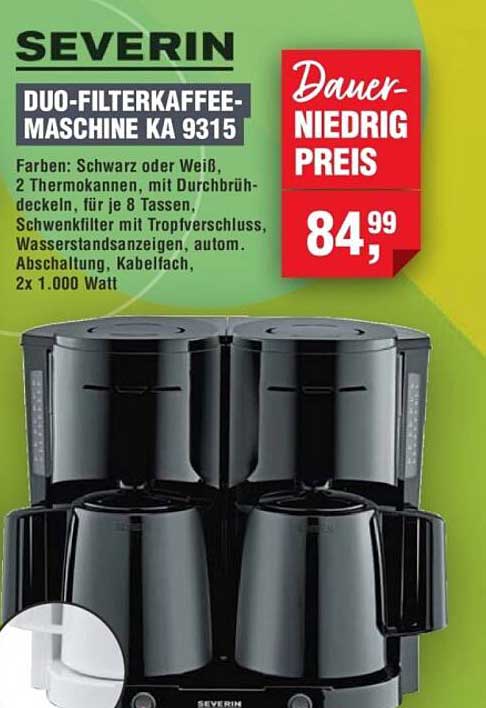 SEVERIN DUO-FILTERKAFFEE-MASCHINE KA 9315