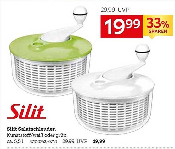 Silit Salatschleuder, Kunststoff/weiß oder grün