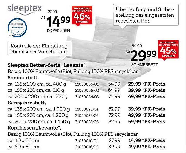 Sleeptex Betten-Serie „Levante“