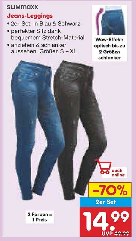 SLIMMXX Jeans-Leggings 2er-Set in Blau & Schwarz