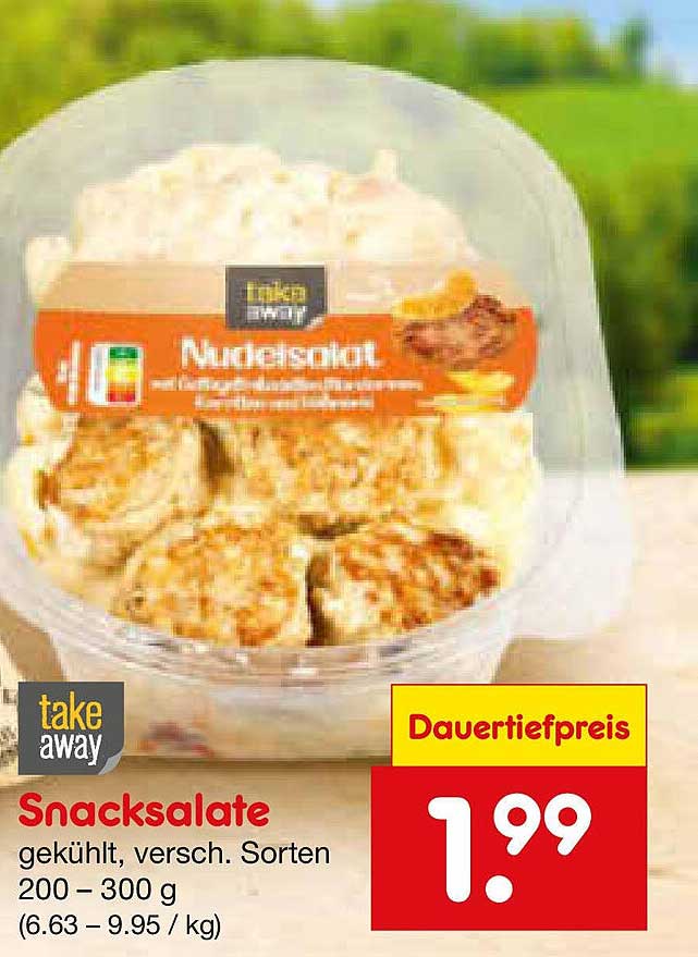 Snacksalate, gekühlt, verschiedene Sorten, 200 – 300 g