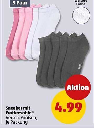 Sneaker mit Frottee-sohle – 5 Paar für nur 4,99 €!