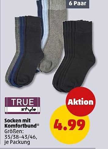 Socken mit Komfortbund - 6 Paar für nur 4,99 €