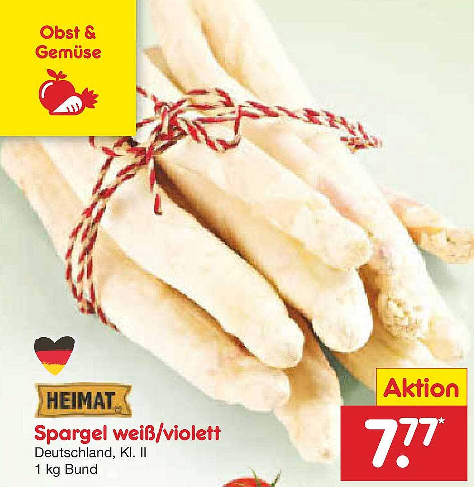 Spargel weiß/violett, Deutschland, Kl. II, 1 kg Bund