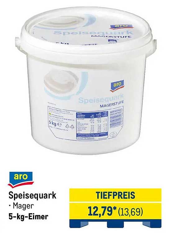 Speisequark - Mager von ARO im 5-kg-Eimer