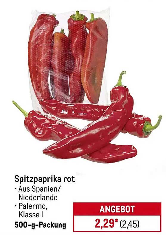Spitzpaprika rot 500-g-Packung