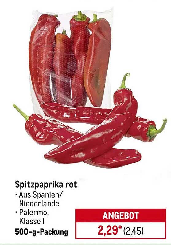 Spitzpaprika rot 500-g-Packung