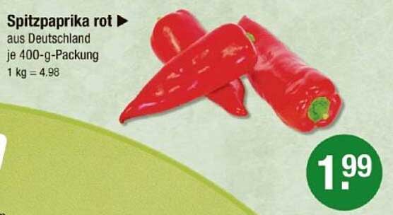 Spitzpaprika rot aus Deutschland je 400-g-Packung