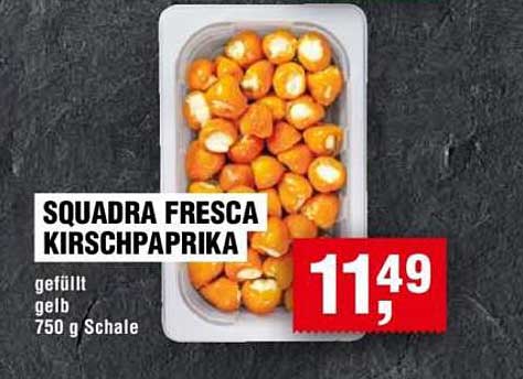SQUADRA FRESCA KIRSCHPAPRIKA gefüllt, gelb, 750 g Schale
