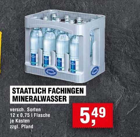 STAATLICH FACHINGEN MINERALWASSER, 12 x 0,75 l