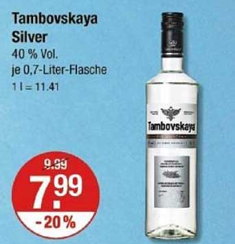 Tambovskaya Silver Vodka 0,7-Liter-Flasche
