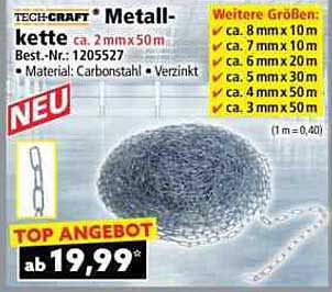 TECH-CRAFT Metallkette ca. 2 mm x 50 m