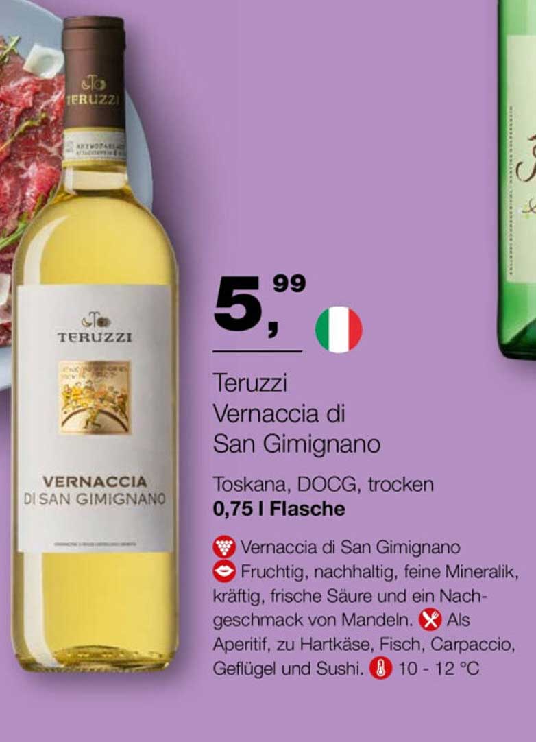 Teruzzi Vernaccia di San Gimignano 0,75 l Flasche