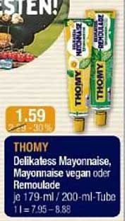 THOMY Delikatess Mayonnaise, Mayonnaise vegan oder Remoulade je 179-ml/200-ml-Tube