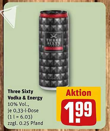 Three Sixty Vodka & Energy 0,33-l-Dose