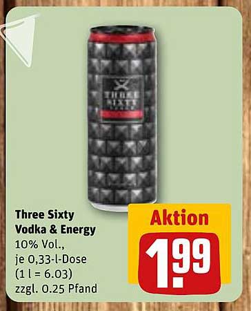 Three Sixty Vodka & Energy 0,33 l Dose