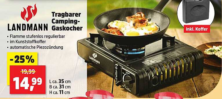 Tragbarer Camping-Gaskocher von LANDMANN