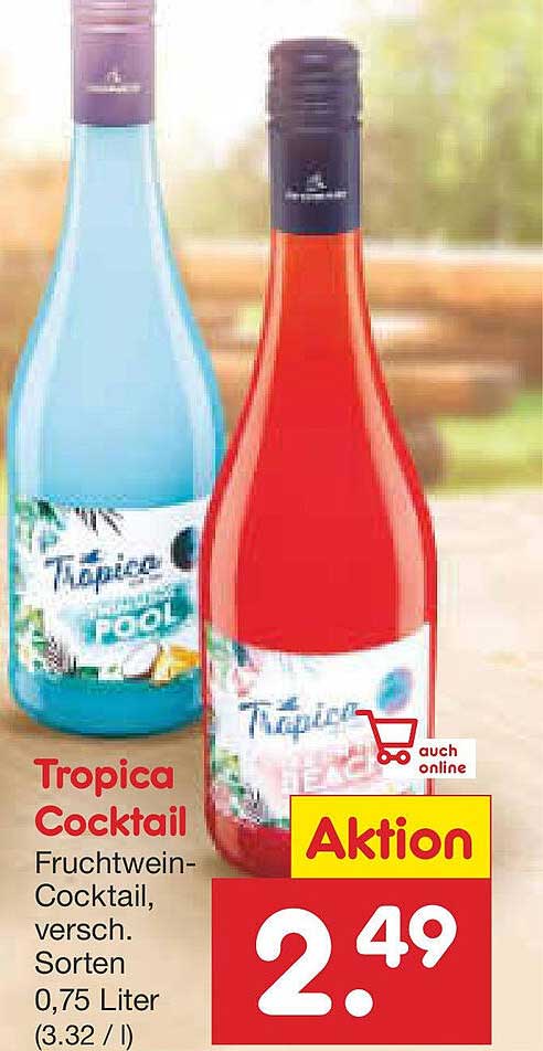 Tropica Cocktail - Fruchtwein-Cocktail, verschiedene Sorten, 0,75 Liter