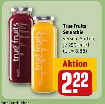 True Fruits Smoothie - verschiedene Sorten, je 250-ml- Flasche