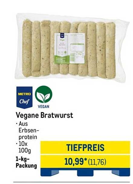 Vegane Bratwurst aus Erbsenprotein