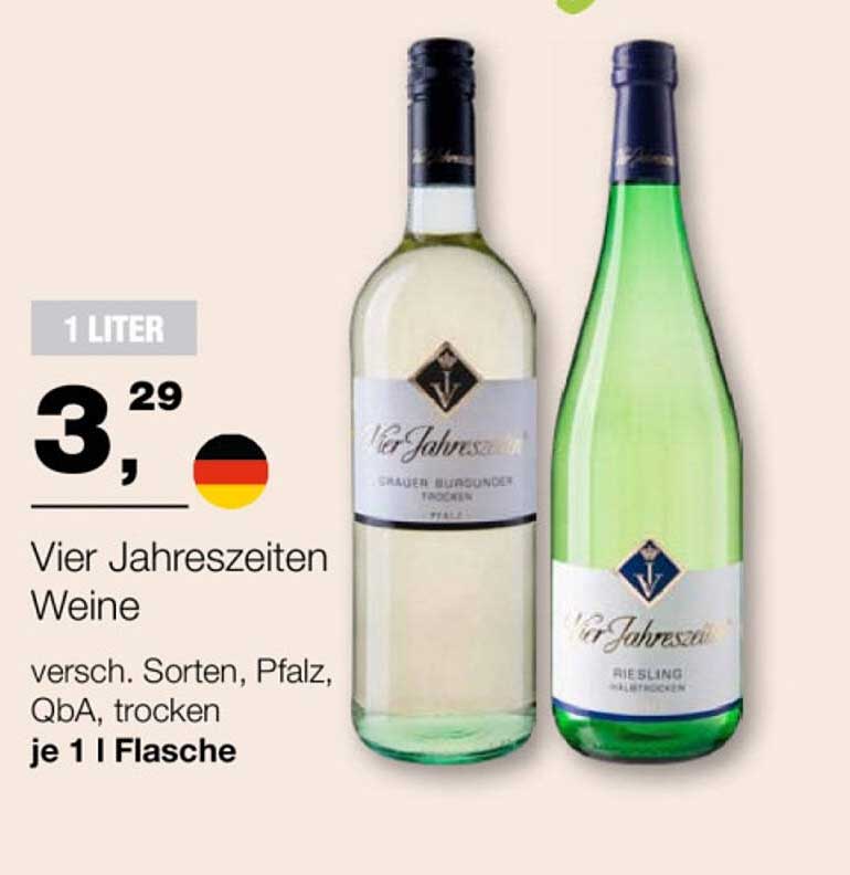 Vier Jahreszeiten Weine - verschiedene Sorten, Pfalz, QbA, trocken
