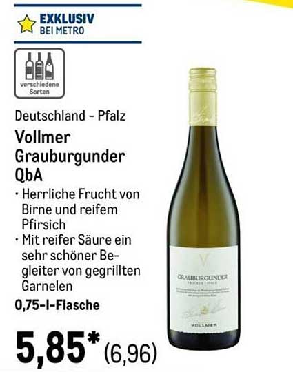 Vollmer Grauburgunder QbA 0,75 l-Flasche