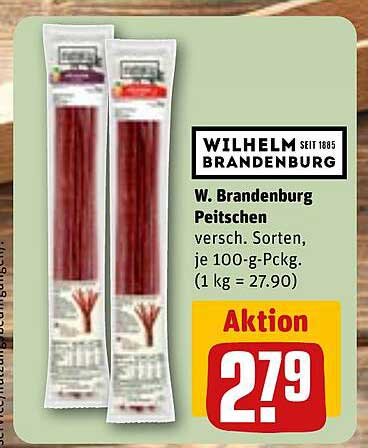W. Brandenburg Peitschen verschiedene Sorten, je 100-g-Pckg.
