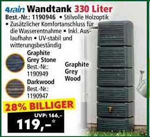 Wandtank 330 Liter – Stilvolle Holzoptik von 4rain
