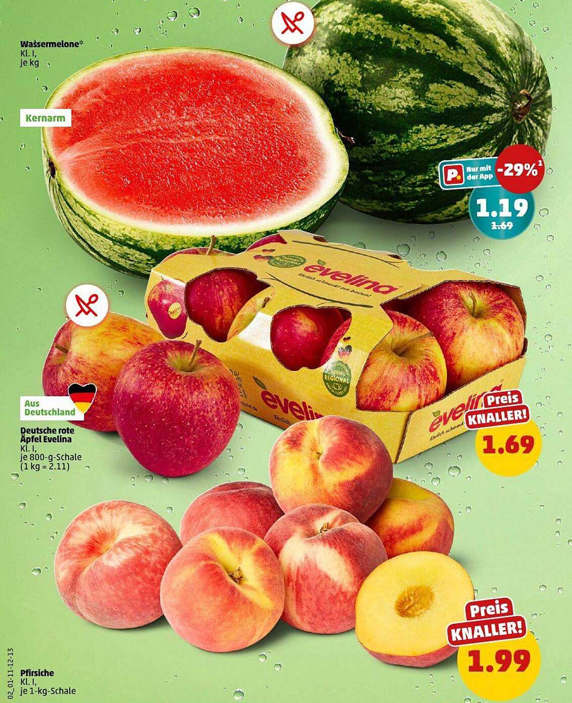 Wassermelone und Deutsche rote Äpfel Evelina - Preis-Knaller!