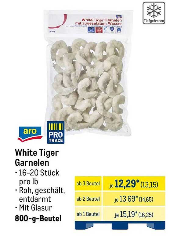White Tiger Garnelen 800-g-Beutel