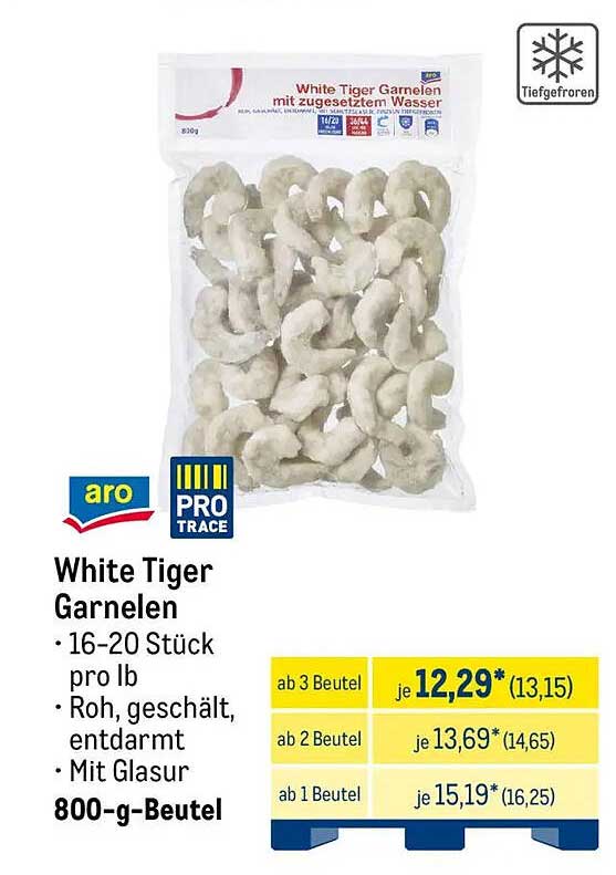 White Tiger Garnelen 800 g Beutel