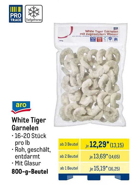 White Tiger Garnelen 800-g-Beutel