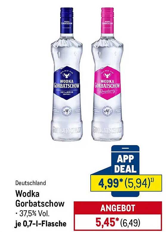 Wodka Gorbattschow 0,7 l – 37,5% Vol.