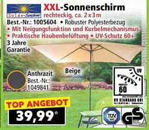 XXL-Sonnenschirm rechtseckig, ca. 2x3 m